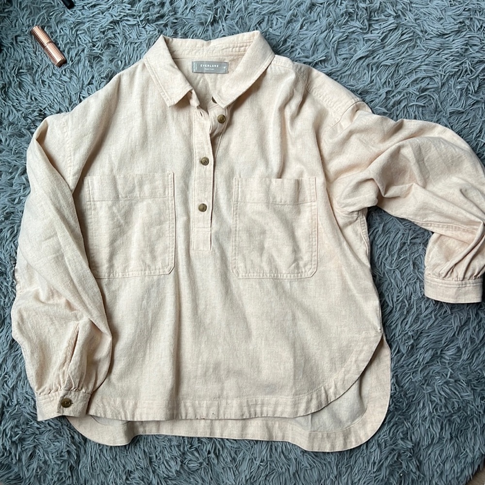 Everlane organic cotton shirt; peach
